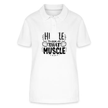 Hustle for that muscle gym motivation - Polo bio ELLISER Stanley/Stella Femme - blanc - Devant - Anna (173cm)