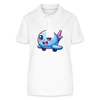 Niedliches Flugzeug - Stanley/Stella Frauen Bio-Poloshirt ELLISER - Weiß - Vorne - Anna (173cm)