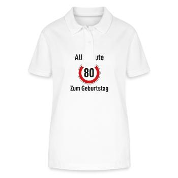 Alles Gute zum Geburtstag Straßenschild "30" - Stanley/Stella Frauen Bio-Poloshirt ELLISER - Weiß - Vorne - Anna (173cm)