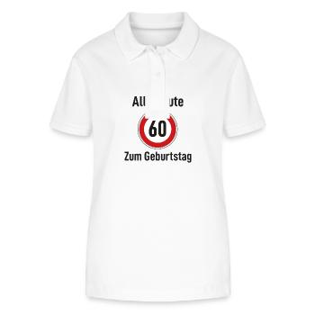 Alles Gute zum Geburtstag Straßenschild "60" - Stanley/Stella Frauen Bio-Poloshirt ELLISER - Weiß - Vorne - Anna (173cm)