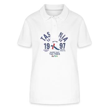 Tasmania yacht sailing club vintage 1 - Stanley/Stella Women’s Organic Polo Shirt ELLISER - white - Front - Anna (173cm)