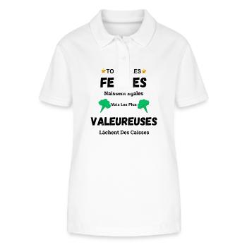Funny Gift Chick Drop Crates - Stanley/Stella Women’s Organic Polo Shirt ELLISER - white - Front - Anna (173cm)