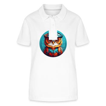 Little Cute Owl in Color Wheel Owl Design - Stanley/Stella Women’s Organic Polo Shirt ELLISER - white - Front - Anna (173cm)