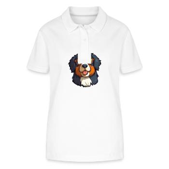 Bernese Mountain Dog Breed Watercolor Cartoon Kawa - Stanley/Stella Women’s Organic Polo Shirt ELLISER - white - Front - Anna (173cm)