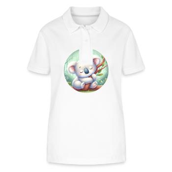 glücklicher Koalabär Koala - Stanley/Stella Frauen Bio-Poloshirt ELLISER - Weiß - Vorne - Anna (173cm)