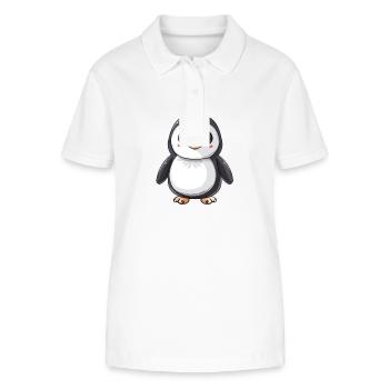 Adorable penguin with big eyes - Stanley/Stella Women’s Organic Polo Shirt ELLISER - white - Front - Anna (173cm)