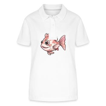Adorable monkfish for you - Stanley/Stella Women’s Organic Polo Shirt ELLISER - white - Front - Anna (173cm)