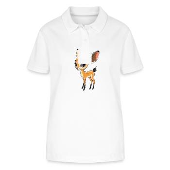 Mignon fauve look Dessin - Polo bio ELLISER Stanley/Stella Femme - blanc - Devant - Anna (173cm)