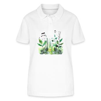 Plantes et musique - Impression de mode de haute qualité - Polo bio ELLISER Stanley/Stella Femme - blanc - Devant - Anna (173cm)