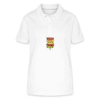 Brochette de légumes colorée brochette de kebab dans le style de dessin animé - Polo bio ELLISER Stanley/Stella Femme - blanc - Devant - Anna (173cm)