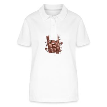 Niedlicher Schokoladenriegel Schokoladentafel süß - Stanley/Stella Frauen Bio-Poloshirt ELLISER - Weiß - Vorne - Anna (173cm)