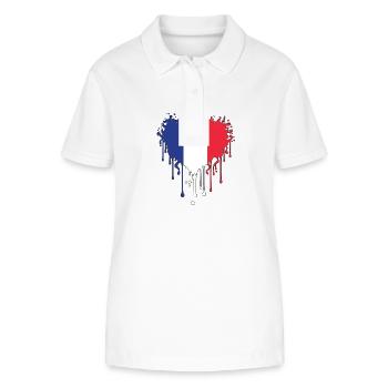 French flag - blue, white, red - Stanley/Stella Women’s Organic Polo Shirt ELLISER - white - Front - Anna (173cm)