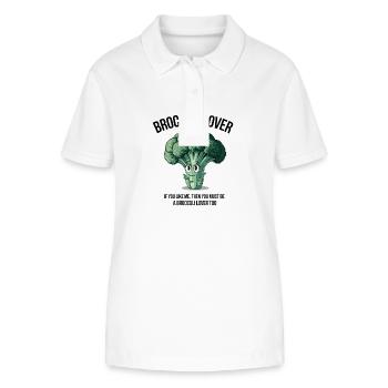J’adore le brocoli - Polo bio ELLISER Stanley/Stella Femme - blanc - Devant - Anna (173cm)