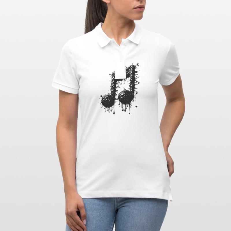 Liquid Music Eighth Notes Scale Stanley/Stella Women’s Organic Polo Shirt ELLISER