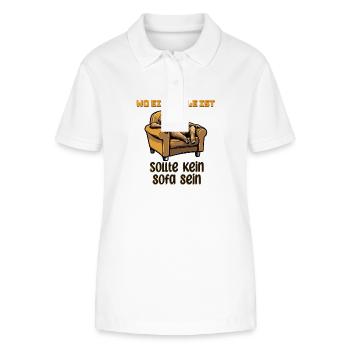 lustiger Faulheitsspruch mit Faultierdesign - Stanley/Stella Frauen Bio-Poloshirt ELLISER - Weiß - Vorne - Anna (173cm)