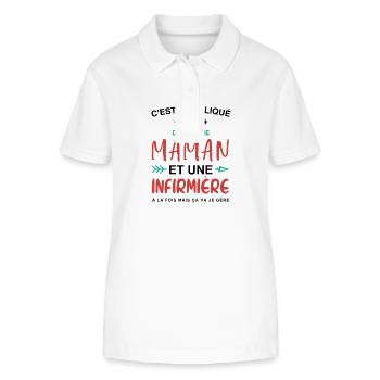 Mama und Krankenschwester - Stanley/Stella Frauen Bio-Poloshirt ELLISER - Weiß - Vorne - Anna (173cm)
