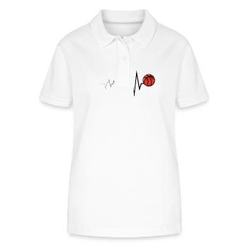 Basketball Heartbeat Basketball Gift Idea - Stanley/Stella Women’s Organic Polo Shirt ELLISER - white - Front - Anna (173cm)