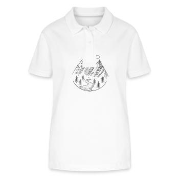 Comme une montagne - Polo bio ELLISER Stanley/Stella Femme - blanc - Devant - Anna (173cm)