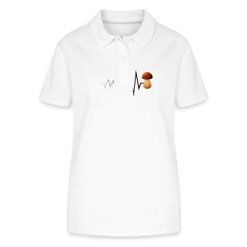 Steinpilze mit Herzschlag - Stanley/Stella Frauen Bio-Poloshirt ELLISER - Weiß - Vorne - Anna (173cm)