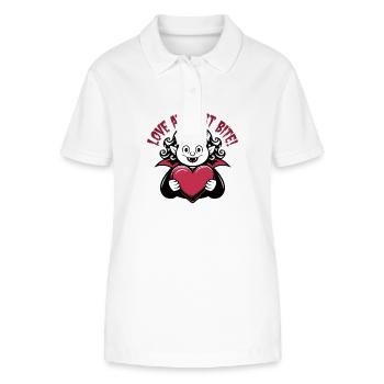 Liebe auf den ersten Bissen - Stanley/Stella Frauen Bio-Poloshirt ELLISER - Weiß - Vorne - Anna (173cm)
