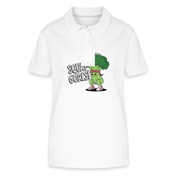 Kniebeugen-Ziele - Stanley/Stella Frauen Bio-Poloshirt ELLISER - Weiß - Vorne - Anna (173cm)