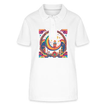 Ramadan Gift Eid Mubarak Islam Allah Muslim - Stanley/Stella Women’s Organic Polo Shirt ELLISER - white - Front - Anna (173cm)