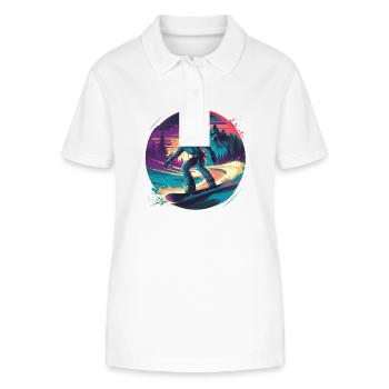 5Snowboard des années 80 - Polo bio ELLISER Stanley/Stella Femme - blanc - Devant - Anna (173cm)