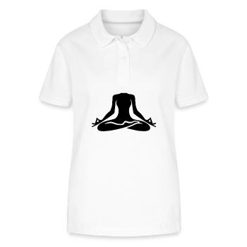 Elegant Yoga Pose Harmony Body and Mind - Stanley/Stella Women’s Organic Polo Shirt ELLISER - white - Front - Anna (173cm)