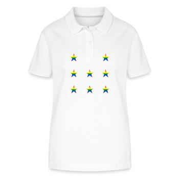 Rainbow star pattern LGBTQ colours - Stanley/Stella Women’s Organic Polo Shirt ELLISER - white - Front - Anna (173cm)