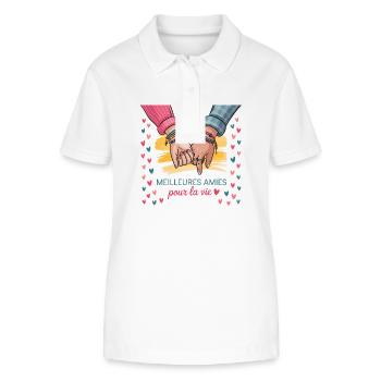 Beste Freunde fürs Leben - Stanley/Stella Frauen Bio-Poloshirt ELLISER - Weiß - Vorne - Anna (173cm)