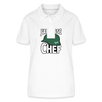 j’ai Glissé chef - Polo bio ELLISER Stanley/Stella Femme - blanc - Devant - Anna (173cm)