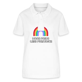 Mehr Stolz, weniger Vorurteile - Stanley/Stella Frauen Bio-Poloshirt ELLISER - Weiß - Vorne - Anna (173cm)