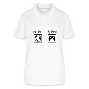 Gaming - your world my world - Stanley/Stella Women’s Organic Polo Shirt ELLISER - white - Front - Anna (173cm)