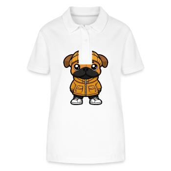 Boxer Dog Cartoon - Stanley/Stella Women’s Organic Polo Shirt ELLISER - white - Front - Anna (173cm)