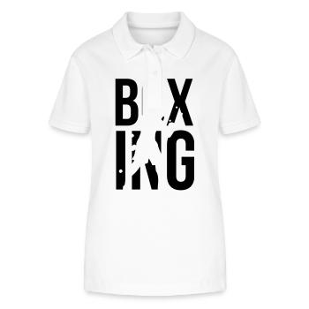 boxing boxen - Stanley/Stella Frauen Bio-Poloshirt ELLISER - Weiß - Vorne - Anna (173cm)