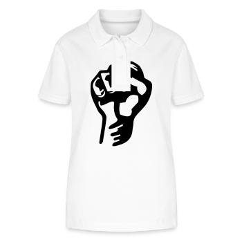 poing - Polo bio ELLISER Stanley/Stella Femme - blanc - Devant - Anna (173cm)
