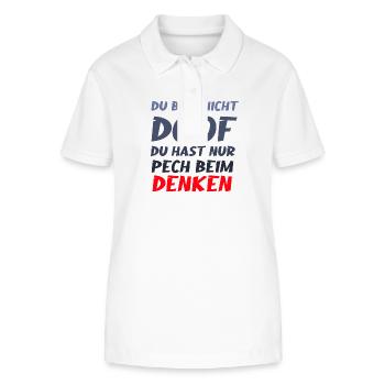 Du Hast Nur Pech Beim Denken Lustig Shirt - Stanley/Stella Frauen Bio-Poloshirt ELLISER - Weiß - Vorne - Anna (173cm)
