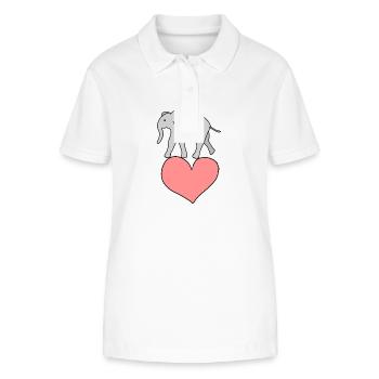 Elefant Symbol Tier Tiere herz - Stanley/Stella Frauen Bio-Poloshirt ELLISER - Weiß - Vorne - Anna (173cm)