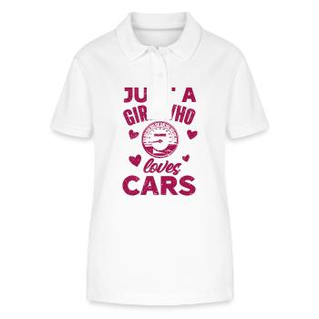 Car Vintage Racing Car Lovers Car Veterans - Stanley/Stella Women’s Organic Polo Shirt ELLISER - white - Front - Anna (173cm)
