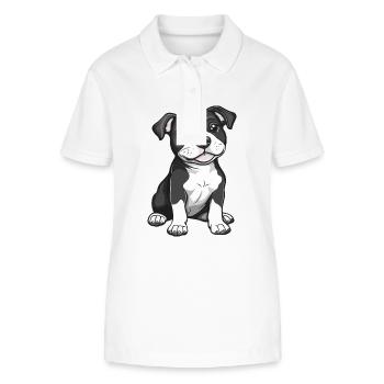 Pitbul Terrier Chien Bande Dessinée Mignon Fosse - Polo bio ELLISER Stanley/Stella Femme - blanc - Devant - Anna (173cm)