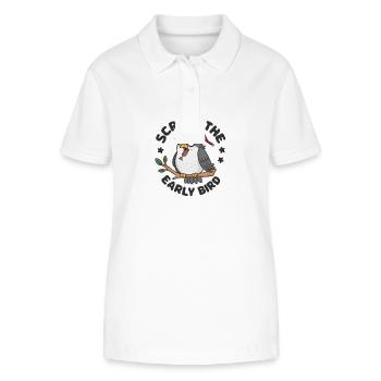 The early bird can take me - Stanley/Stella Women’s Organic Polo Shirt ELLISER - white - Front - Anna (173cm)