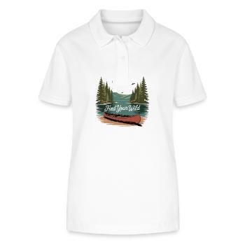 Trouvez votre nature sauvage – Aventure en canoë - Polo bio ELLISER Stanley/Stella Femme - blanc - Devant - Anna (173cm)