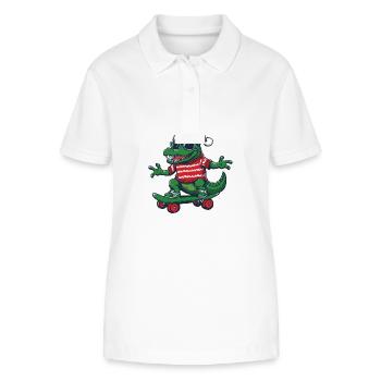Alligator Weihnachten Lustig - Stanley/Stella Frauen Bio-Poloshirt ELLISER - Weiß - Vorne - Anna (173cm)