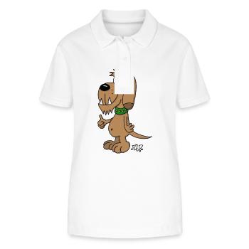 Sniffer the Dog Thumbs Up - Stanley/Stella Frauen Bio-Poloshirt ELLISER - Weiß - Vorne - Anna (173cm)
