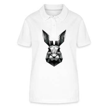 Geometric Bunny Polygon Rabbit Design - Stanley/Stella Women’s Organic Polo Shirt ELLISER - white - Front - Anna (173cm)