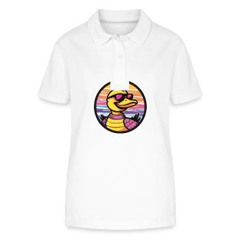 Ente Cool Comic - Stanley/Stella Frauen Bio-Poloshirt ELLISER - Weiß - Vorne - Anna (173cm)