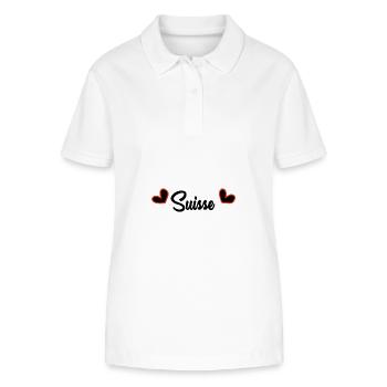 SWITZERLAND. COUNTRY. GENEVA. SWITZERLAND. HUMOR. COUNTRY - Stanley/Stella Women’s Organic Polo Shirt ELLISER - white - Front - Anna (173cm)