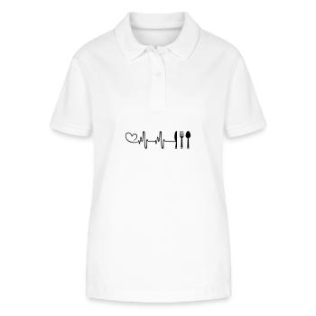 Gabel Besteck Herzschlag - Stanley/Stella Frauen Bio-Poloshirt ELLISER - Weiß - Vorne - Anna (173cm)