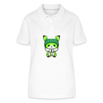 Fuchs Winter Comic - Stanley/Stella Frauen Bio-Poloshirt ELLISER - Weiß - Vorne - Anna (173cm)