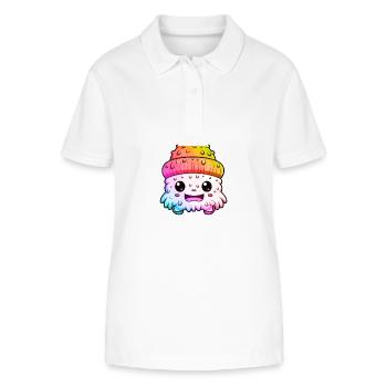 Winter Eskimo Comic Wintery - Stanley/Stella Women’s Organic Polo Shirt ELLISER - white - Front - Anna (173cm)